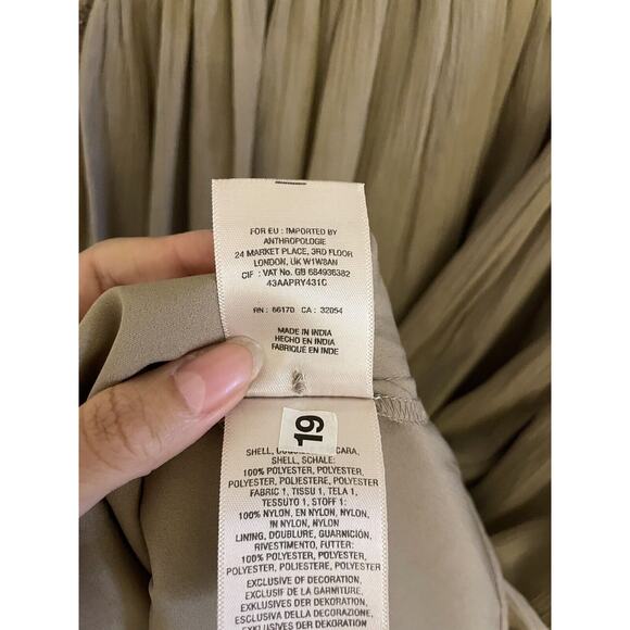 Anthropologie Dress Women's 4 Sonora Embellished Taupe Beaded Moulinette Soeurs - Picture 12 of 12